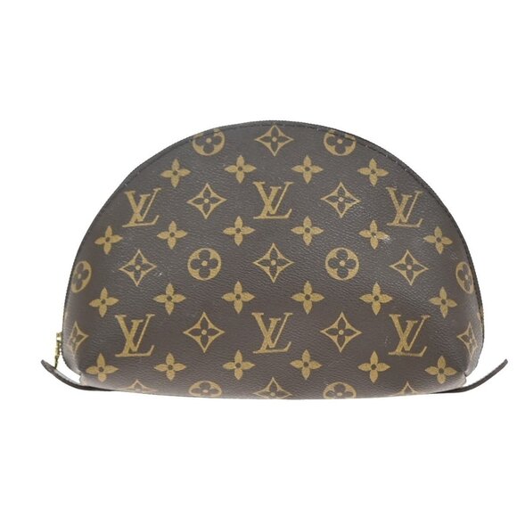 LOUIS VUITTON Trousse Demi Ronde Pouch Monogram Leather Brown - Picture 1 of 14